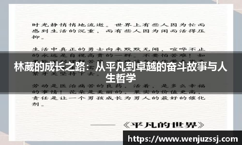 林葳的成长之路：从平凡到卓越的奋斗故事与人生哲学